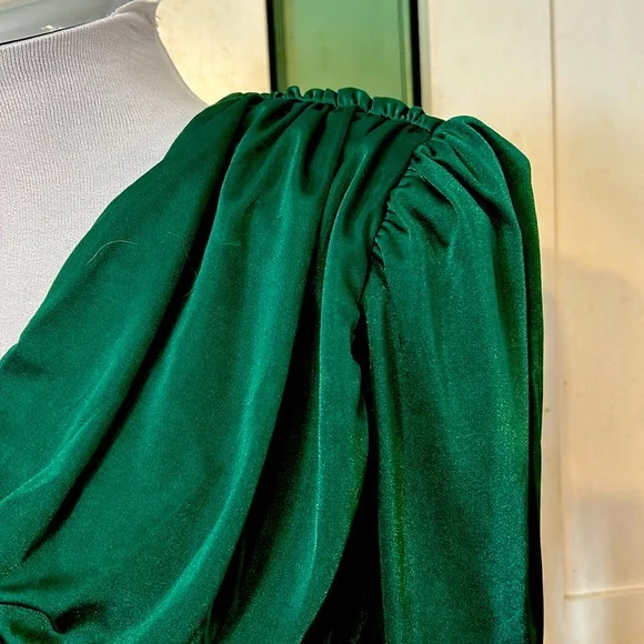 EC Vintage Filigree Heavily Rucked 80s Cocktail Dress Retro Mobwife Elegant Y2K - Picture 5 of 8